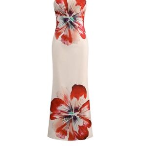 Strapless Floral Maxi Dress
